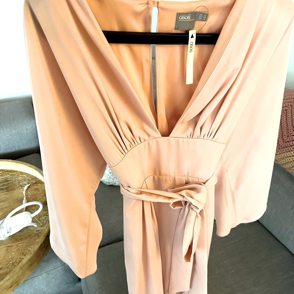 NWT ASOS long sleeve above knee, deep V, special occasions, wedding, birthday.